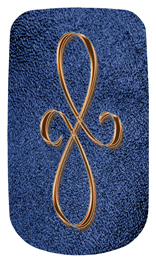 DAROYAL 601 CP SH BL Copper Scroll Shimmer Blue Background